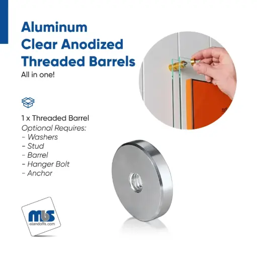 1-1/4" Diameter, 5/16-18 Threaded Barrels - 3/8" Hole Required