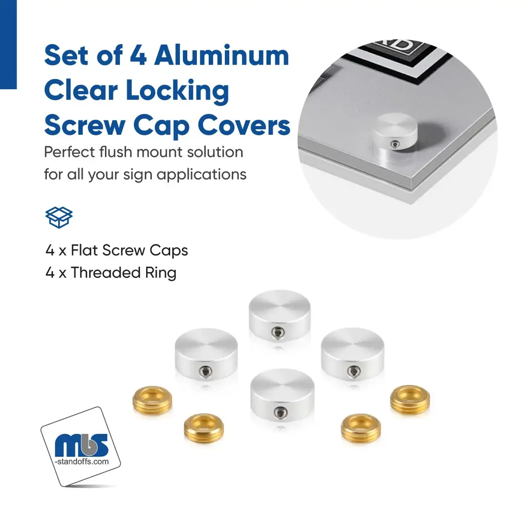 5/8" Diameter Flat Head Screw Covers - Set of 4