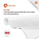 Arlon DPF 4300 Intermediate Calendered Matte White 4 Year Printable Vinyl w/ Removable Adhesive