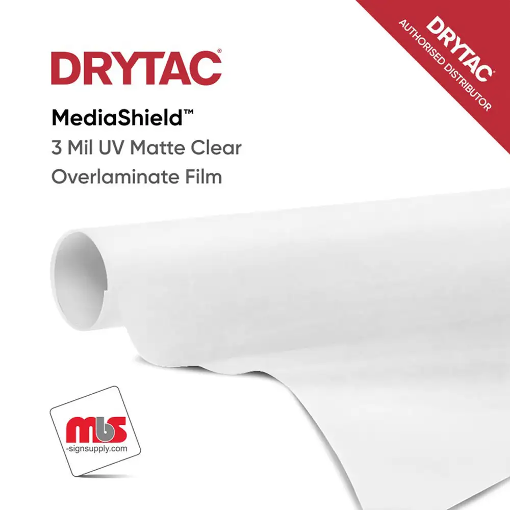 Drytac MediaShield UV Matte Clear Overlaminate w/ Permanent Adhesive