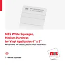 MBS 4'' x 3'' White Squeegee, Medium Hardness for Vinyl Application