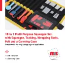 18 in 1 Mutli Purpose Squeegee Set, with Squeegee, Tucking, Wrapping Tools, Felt and a Carrying Case