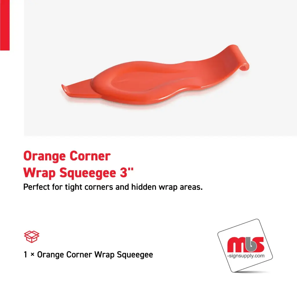 3'' Orange Corner Wrap Squeegee 