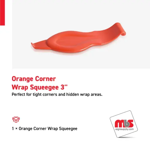 [SQ-0219] 3'' Orange Corner Wrap Squeegee 