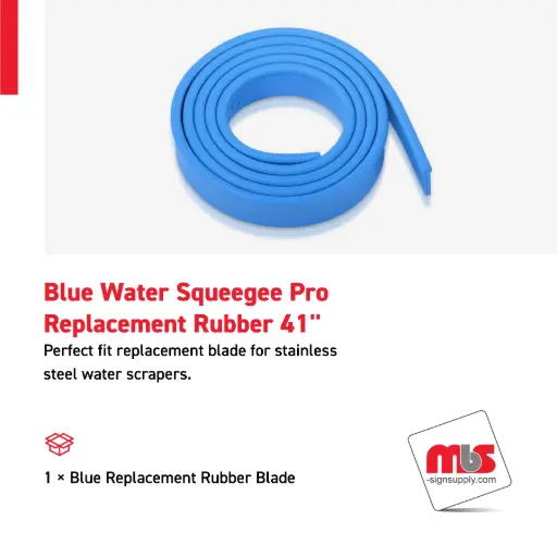 [SQ-0501] 41'' of Blue Water Squeegee Pro Replacement Rubber