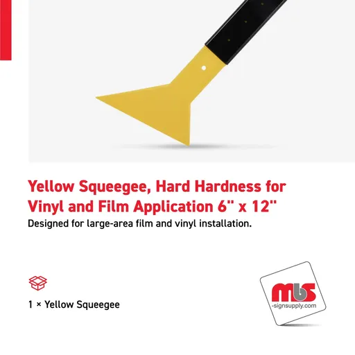 [SQ-0903] 6'' x 12'' Yellow Squeegee, Hard Hardness for Vinyl and Film Application
