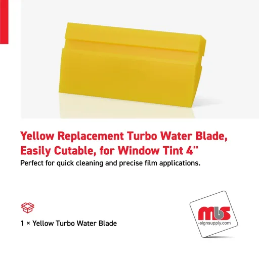 [SQ-0603] 4'' Yellow Replacement Turbo Water Blade, Easily Cutable, for Window Tint