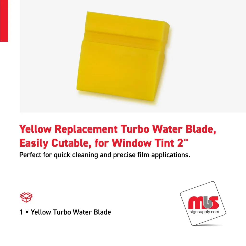2'' Yellow Replacement Turbo Water Blade, Easily Cutable, for Window Tint