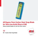 60 Degree 9mm Carbon Steel Snap Blade for Slim Line Knife (Pack of 50)