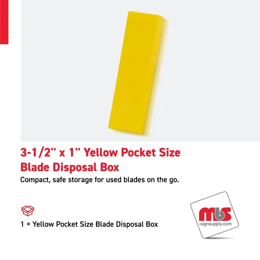[CT-0601] 3-1/2'' x 1'' Yellow Pocket Size Blade Disposal Box