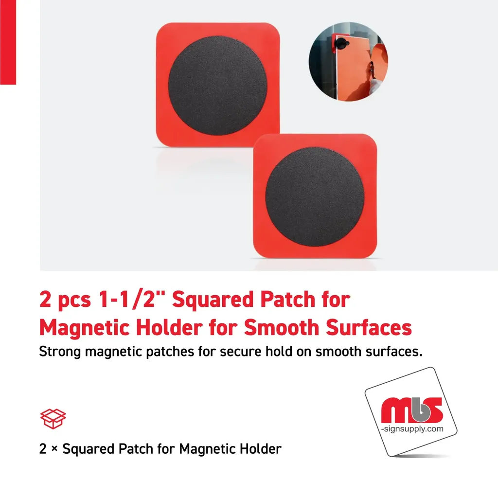 2 pcs 1-1/2'' Squared Patch for Magnetic Holder for Smooth Surfaces