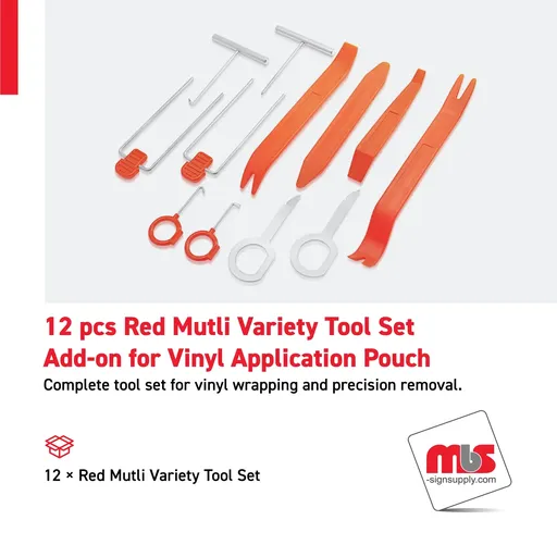 [RT-0202] 12 pcs Red Mutli Variety Tool Set Add-on for Vinyl Application Pouch