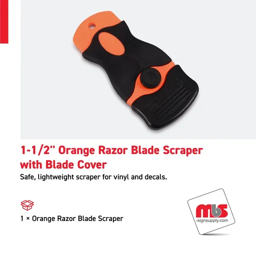 [SP-0110] 1-1/2'' Orange Razor Blade Scraper with Blade Cover