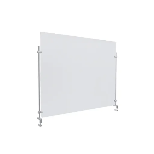 [DCAD075-20A] Set of 2, 3/8'' Diameter Vertical Rod Mount, Aluminum Clear Anodized Finish, 20'' Long w/ Adjustable Clamp to Accomodate 3/4'' to 1-1/2'' Counters. Hold up to 5/16'' material thickness