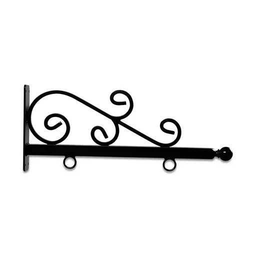 [SBW-24ABB] 24'' Black Horizontal Architectural Quad Spiral Wisp Style Aluminum Sign Bracket