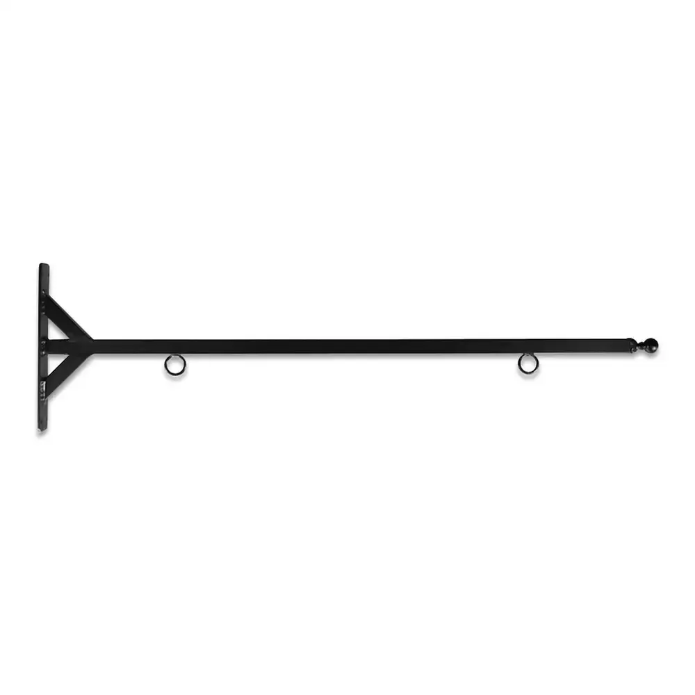 48'' Black Horizontal Straight Shaft Steel Bracket with Ball Finial