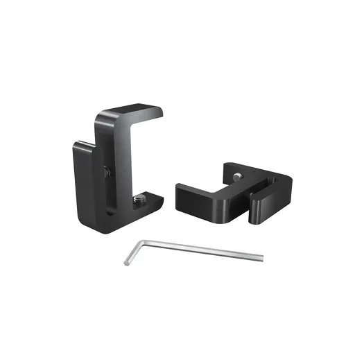 [CLP158MB] ''Set of 2,  Clamp, Aluminum Matte black Anodized Finish, to Accommodate 1-1/2'' to 1-5/8'' Counters. Hold up to 1/4'' material thickness M6 Set screw need 3mm Allen Wrench''