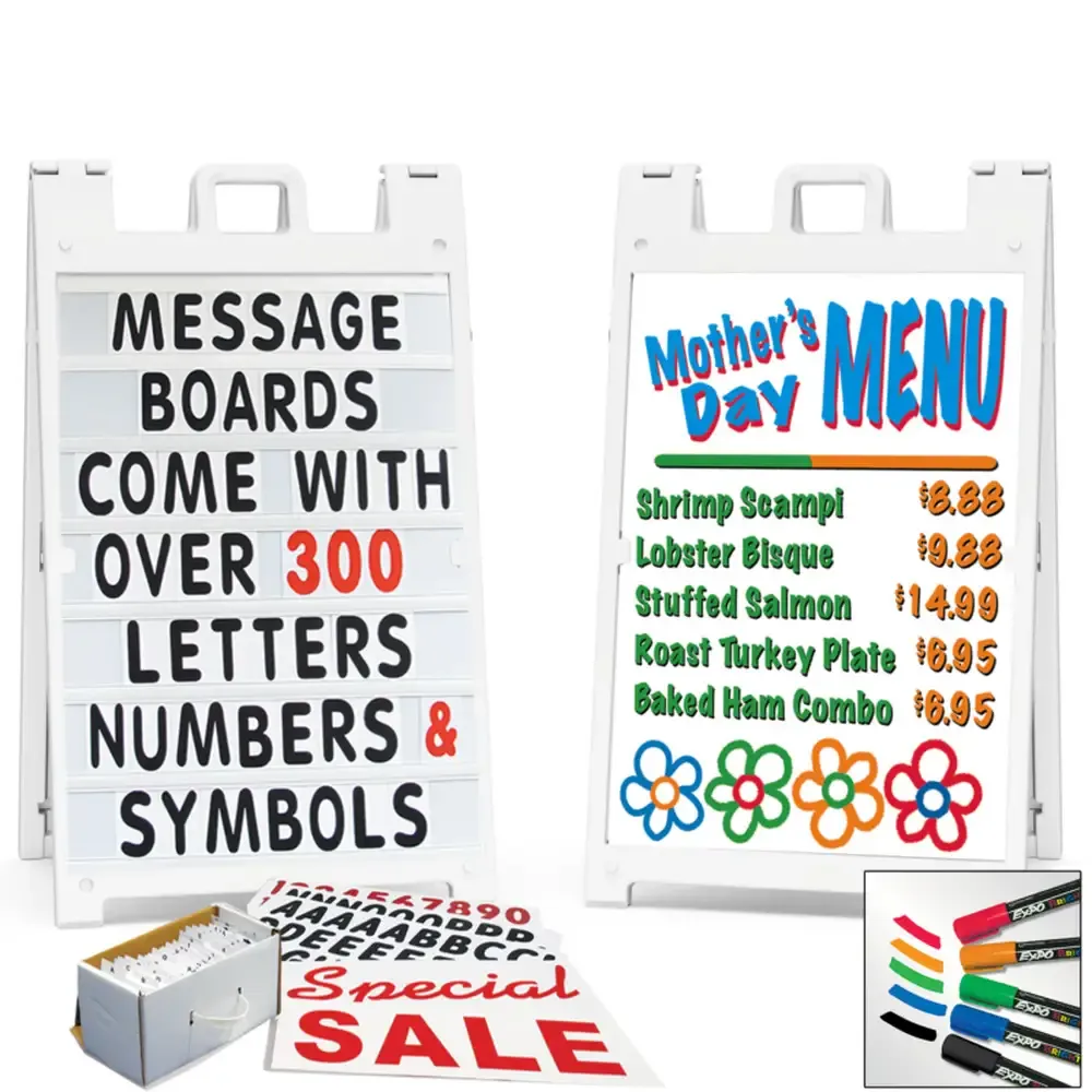 Plasticade 24'' Wide x 36'' Tall Message Board w/ 4 Letters