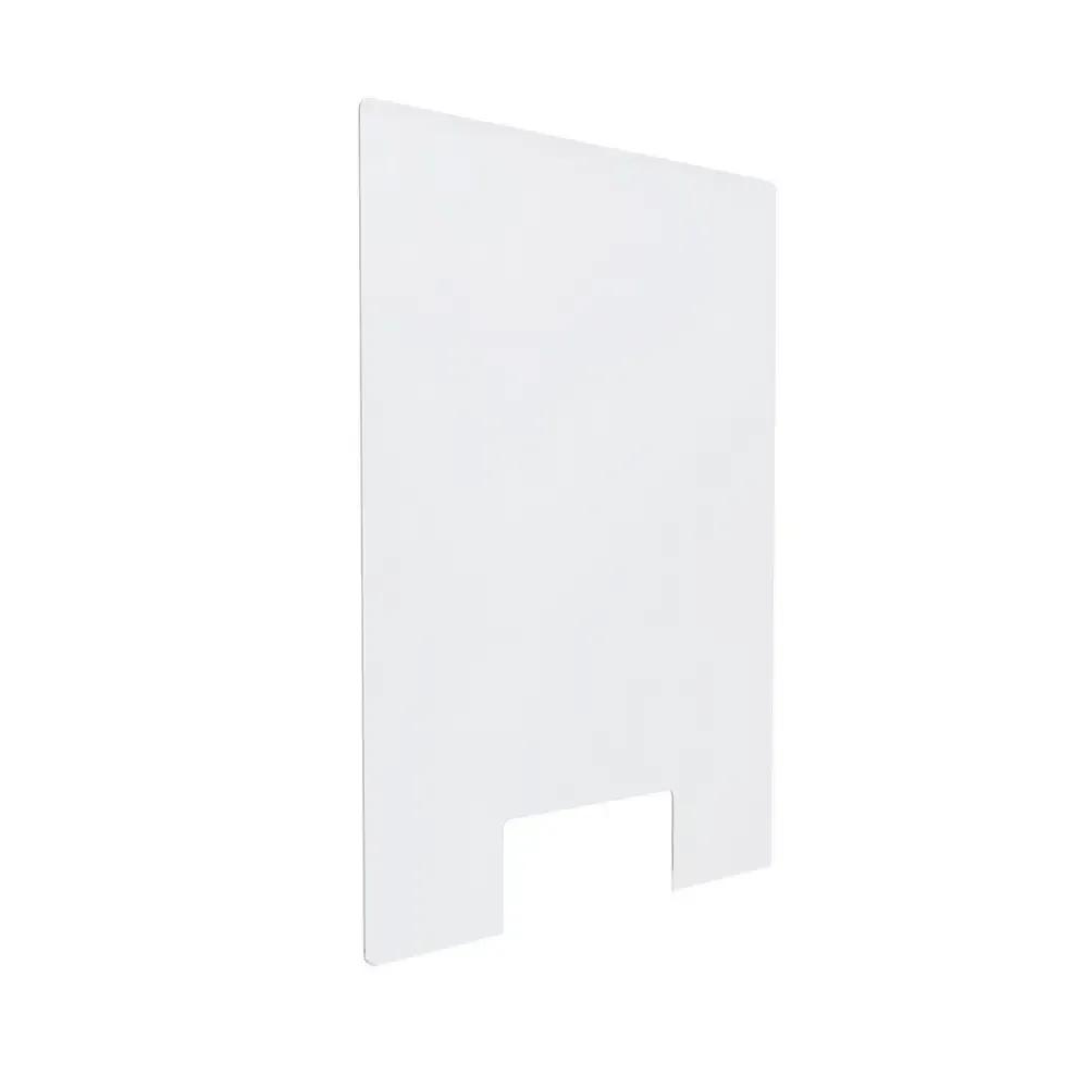 Clear Acrylic Sneeze Guard 30'' Wide x 36'' Tall (10'' x 5'' Cut Out) x 0.157'' Thickness