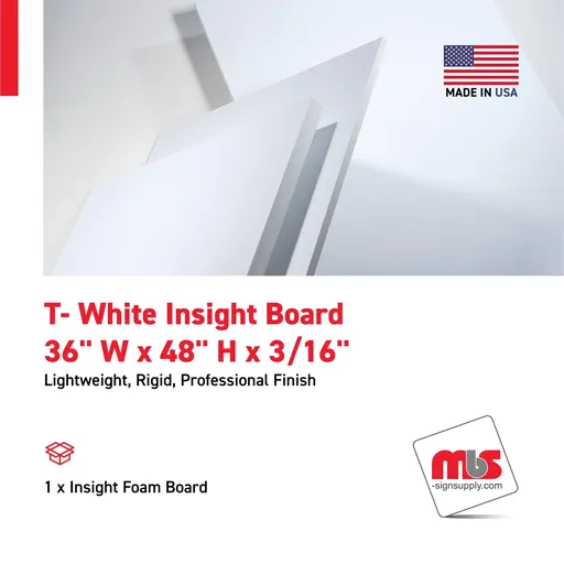 [FC9120-3648W] 36'' W x 48'' H x 3/16'' T- White Insight Board