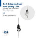 Self-Gripping Hook with Safety Lock  (For Cable Diameter 0.06'' to 0.08'')