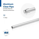 5/8'' Aluminum Clear Anodized Pipe Thick: 1/16'' (1.5mm) , Length: 36'' (Inside use only)